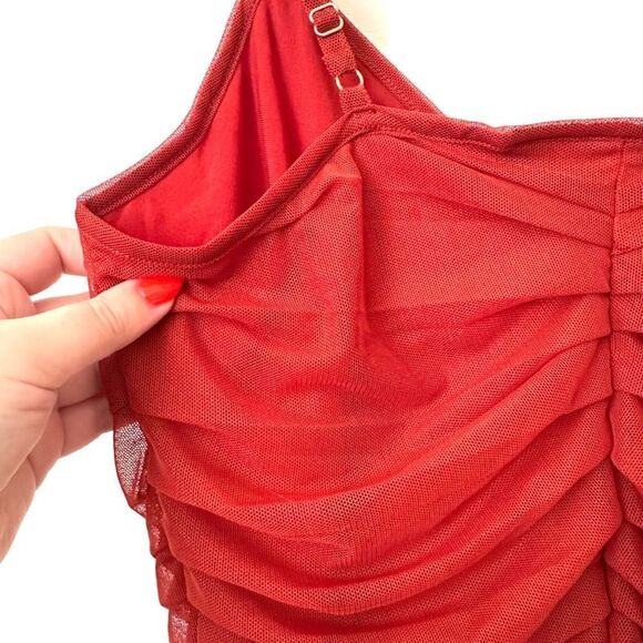 DKNY Mesh Ruched Sleeveless Top Sz Small - Picture 2 of 5